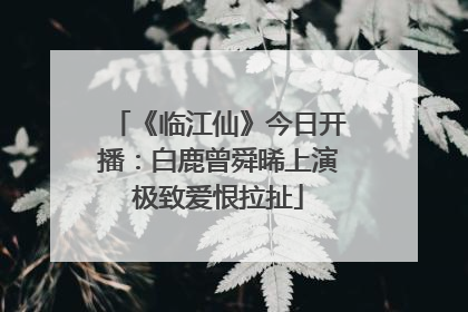 《临江仙》今日开播：白鹿曾舜晞上演极致爱恨拉扯