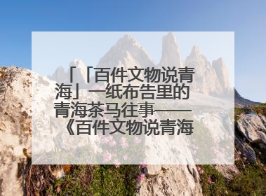 「百件文物说青海」一纸布告里的青海茶马往事——《百件文物说青海》之六十五