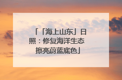 「海上山东」日照：修复海洋生态 擦亮蔚蓝底色