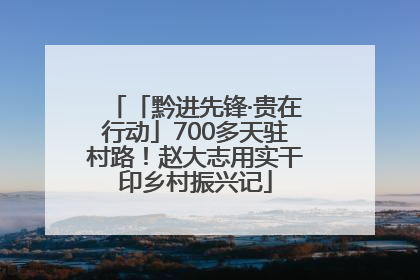 「黔进先锋·贵在行动」700多天驻村路！赵大志用实干印乡村振兴记