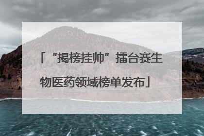 “揭榜挂帅”擂台赛生物医药领域榜单发布