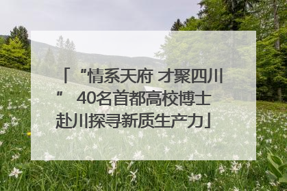 “情系天府 才聚四川” 40名首都高校博士赴川探寻新质生产力