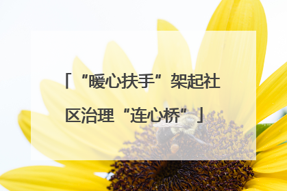 “暖心扶手”架起社区治理“连心桥”