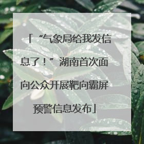 “气象局给我发信息了！”湖南首次面向公众开展靶向霸屏预警信息发布