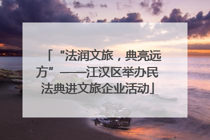 “法润文旅，典亮远方”——江汉区举办民法典进文旅企业活动