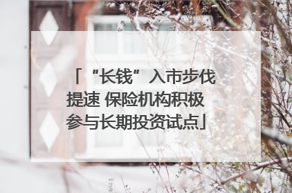 “长钱”入市步伐提速 保险机构积极参与长期投资试点