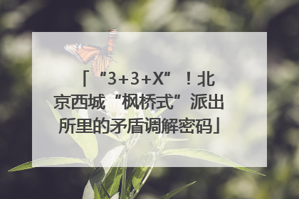 “3+3+X”！北京西城“枫桥式”派出所里的矛盾调解密码