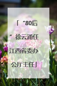 “80后”徐云涌任江西省委办公厅主任