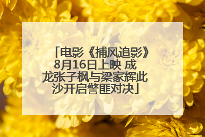 电影《捕风追影》8月16日上映 成龙张子枫与梁家辉此沙开启警匪对决