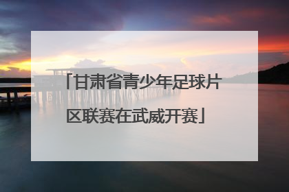 甘肃省青少年足球片区联赛在武威开赛