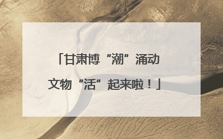 甘肃博“潮”涌动 文物“活”起来啦！
