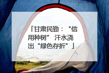 甘肃民勤：“信用种树” 汗水浇出“绿色存折”