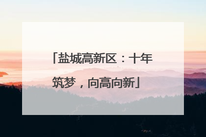 盐城高新区：十年筑梦，向高向新