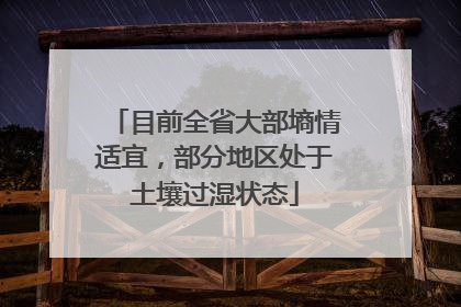 目前全省大部墒情适宜，部分地区处于土壤过湿状态