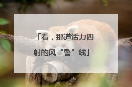 看，那道活力四射的风“警”线