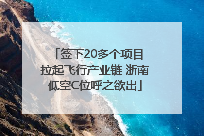 签下20多个项目 拉起飞行产业链 浙南低空C位呼之欲出