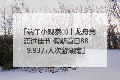 端午小观察①丨龙舟竞渡过佳节 假期首日889.93万人次游湖南