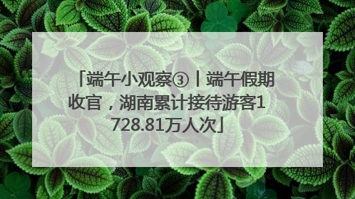 端午小观察③丨端午假期收官，湖南累计接待游客1728.81万人次