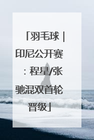 羽毛球｜印尼公开赛：程星/张驰混双首轮晋级