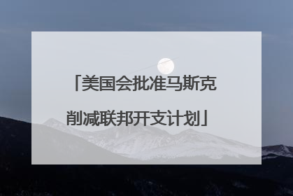 美国会批准马斯克削减联邦开支计划