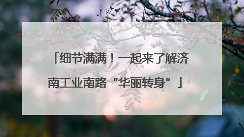 细节满满！一起来了解济南工业南路“华丽转身”