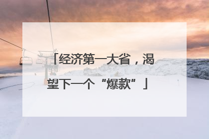 经济第一大省，渴望下一个“爆款”