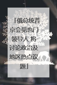俄总统普京会见也门领导人 将讨论政治及地区热点议题