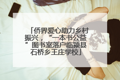 侨界爱心助力乡村振兴，“一本书公益”图书室落户临颍县石桥乡王庄学校
