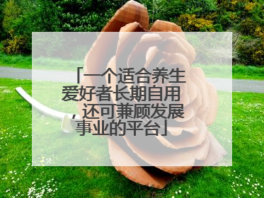 一个适合养生爱好者长期自用，还可兼顾发展事业的平台
