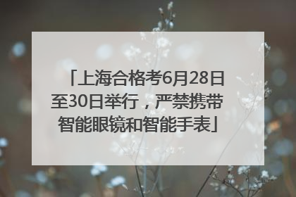上海合格考6月28日至30日举行，严禁携带智能眼镜和智能手表