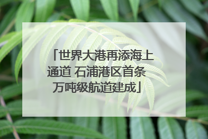 世界大港再添海上通道 石浦港区首条万吨级航道建成