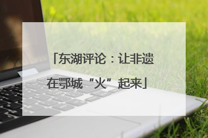 东湖评论：让非遗在鄂城“火”起来