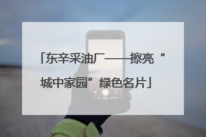 东辛采油厂——擦亮“城中家园”绿色名片