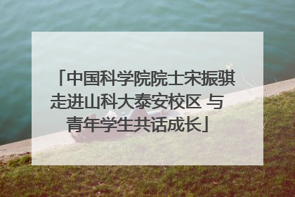 中国科学院院士宋振骐走进山科大泰安校区 与青年学生共话成长