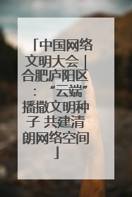 中国网络文明大会｜合肥庐阳区：“云端”播撒文明种子 共建清朗网络空间