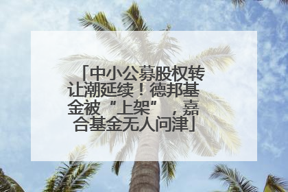 中小公募股权转让潮延续！德邦基金被“上架”，嘉合基金无人问津