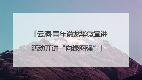 云洞·青年说龙华微宣讲活动开讲“向绿图强”