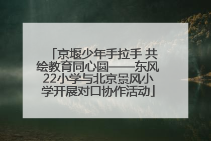 京堰少年手拉手 共绘教育同心圆——东风22小学与北京景风小学开展对口协作活动