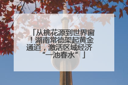 从桃花源到世界窗！湖南常德架起黄金通道，激活区域经济“一池春水”