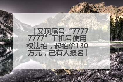 又现尾号“77777777”手机号使用权法拍，起拍价130万元，已有人报名