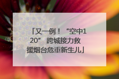 又一例！“空中120” 跨城接力救援烟台危重新生儿