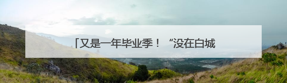 又是一年毕业季！“没在白城海滩看日出，成了我的遗憾”