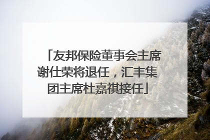 友邦保险董事会主席谢仕荣将退任，汇丰集团主席杜嘉祺接任
