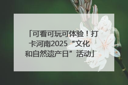 可看可玩可体验！打卡河南2025“文化和自然遗产日”活动