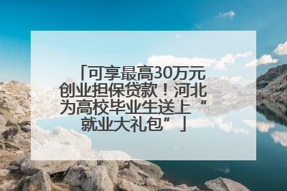 可享最高30万元创业担保贷款！河北为高校毕业生送上“就业大礼包”