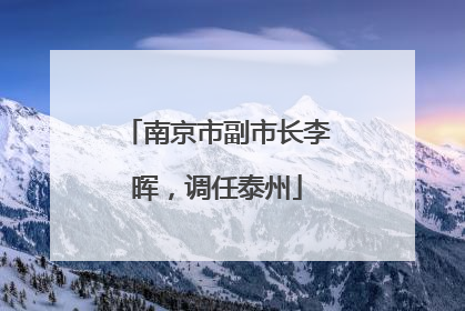 南京市副市长李晖，调任泰州