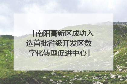 南阳高新区成功入选首批省级开发区数字化转型促进中心