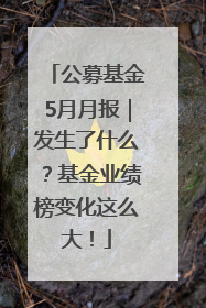 公募基金5月月报｜发生了什么？基金业绩榜变化这么大！