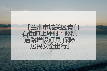 兰州市城关区青白石街道上坪村：修缮道路增设灯具 保障居民安全出行