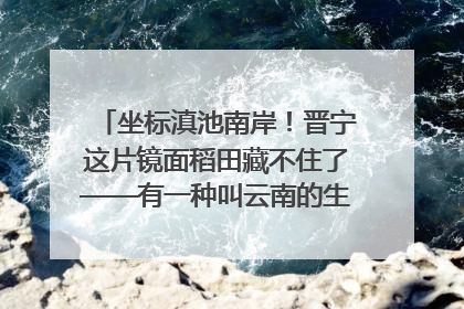 坐标滇池南岸！晋宁这片镜面稻田藏不住了——有一种叫云南的生活之365天